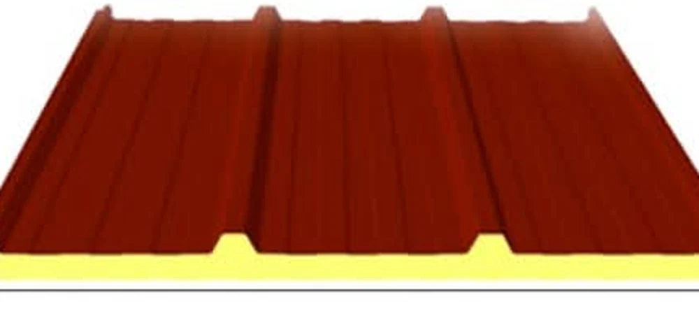 Render 3D de Panel sándwich cubierta — Rojo (PC-CUBIERTA-ROJO)